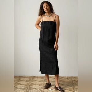 DONNI. | Dresses | Donni Black The Linen Spaghetti Strap Dress | Poshmark